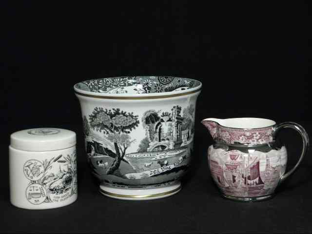 Appraisal: Three pieces of English porcelain Includes a Copeland Spode's Italian