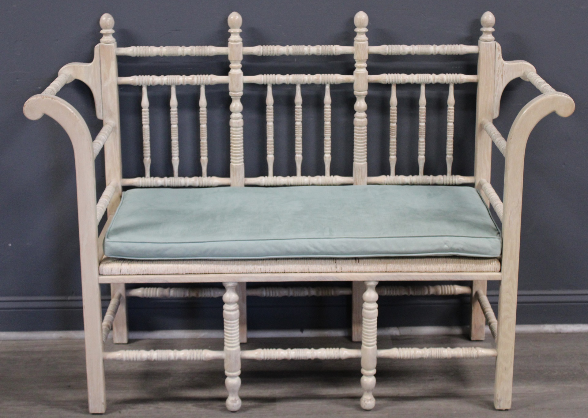 Appraisal: VINTAGE SETTEE TOGETHER WITH AN ITALIAN CHEST The settee caned