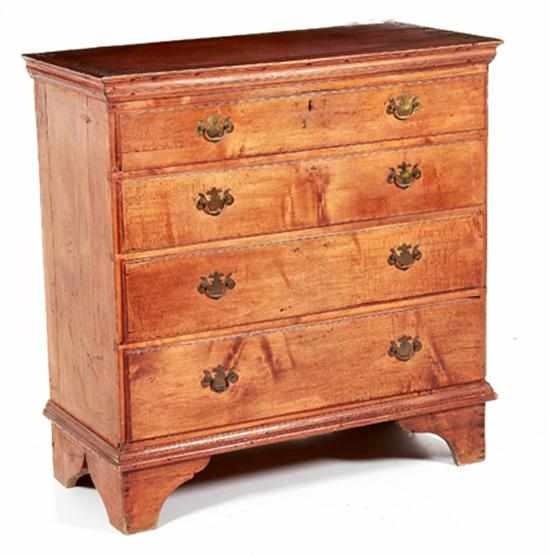 Appraisal: New England Queen Anne maple chest of drawers mid th