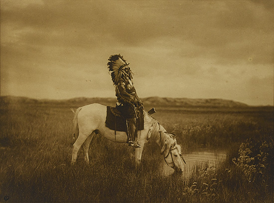 Appraisal: CURTIS EDWARD S - Oasis in the Badlands Sepia-toned silver