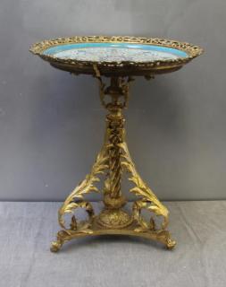 Appraisal: Napoleon III Gilt Bronze Gueridon The top inset with a