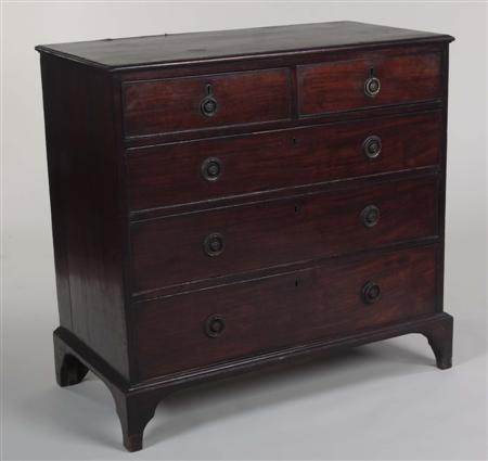 Appraisal: A George III oak chest the moulded rectangular top above