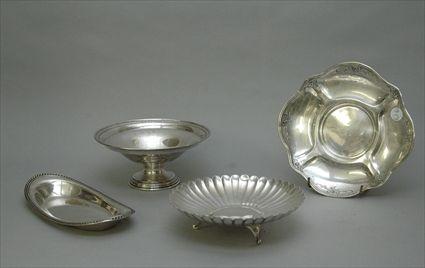 Appraisal: Four Sterling and Silver-Plate Table Articles