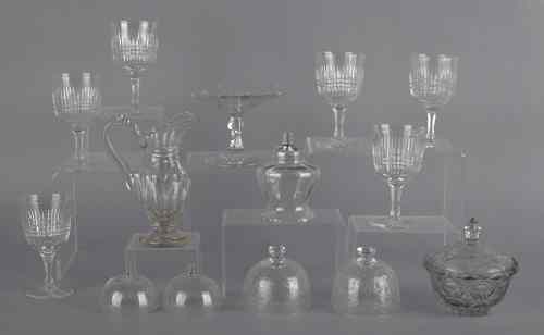 Appraisal: Group of decorative clear glass tablewares th early th c