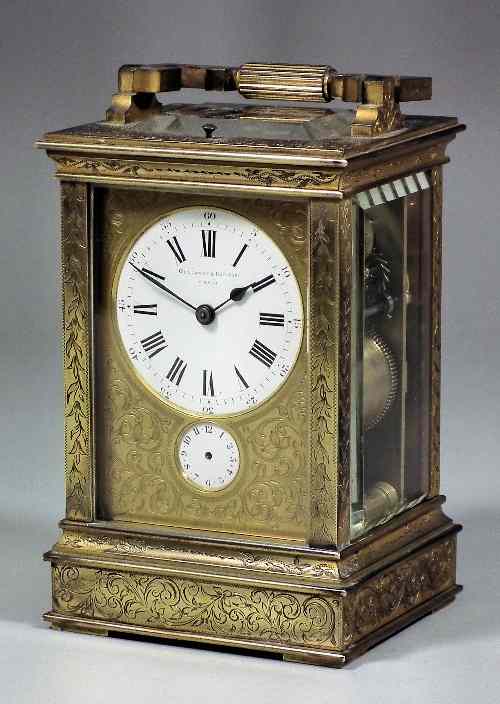 Appraisal: A th Century French carriage clock by Drocourt of Paris