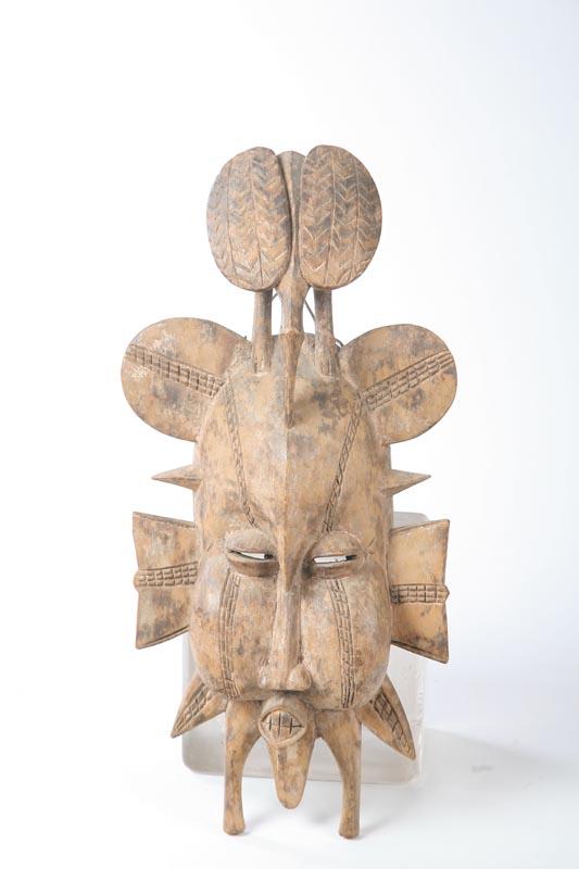 Appraisal: MASK Africa th century carved wood Senufo mask with a