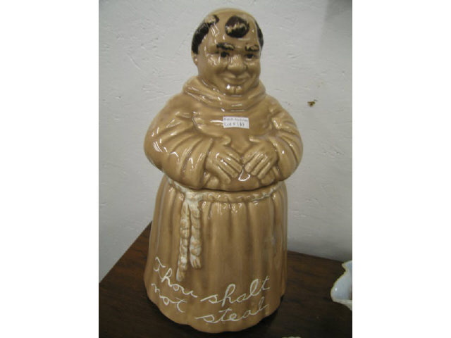 Appraisal: Figural Pottery Cookie Jar of a Monk Thou Shalt Not