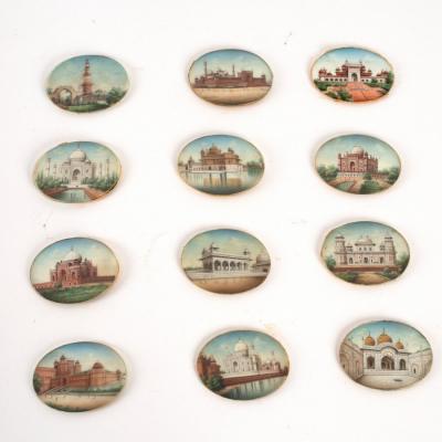 Appraisal: th Century Company School a collection of twelve painted ivory