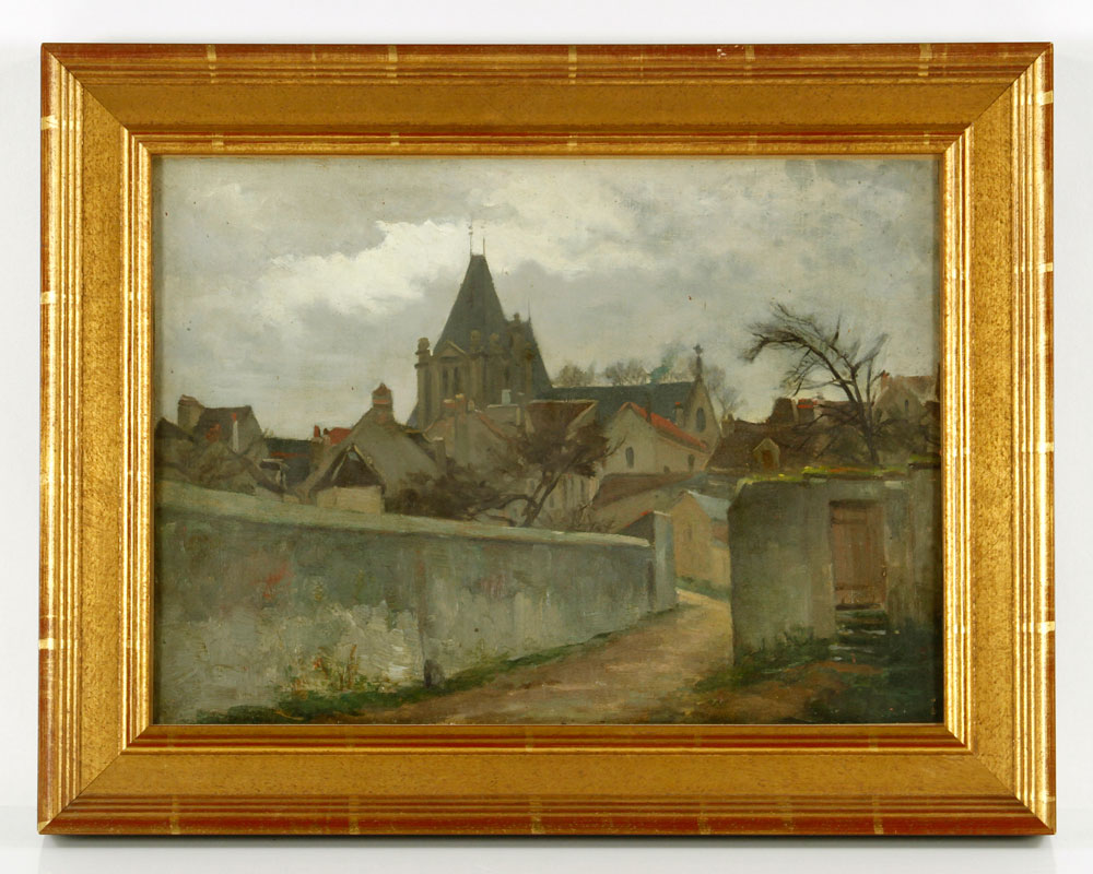 Appraisal: - Attr Champney Village Scene O C Attributed to James