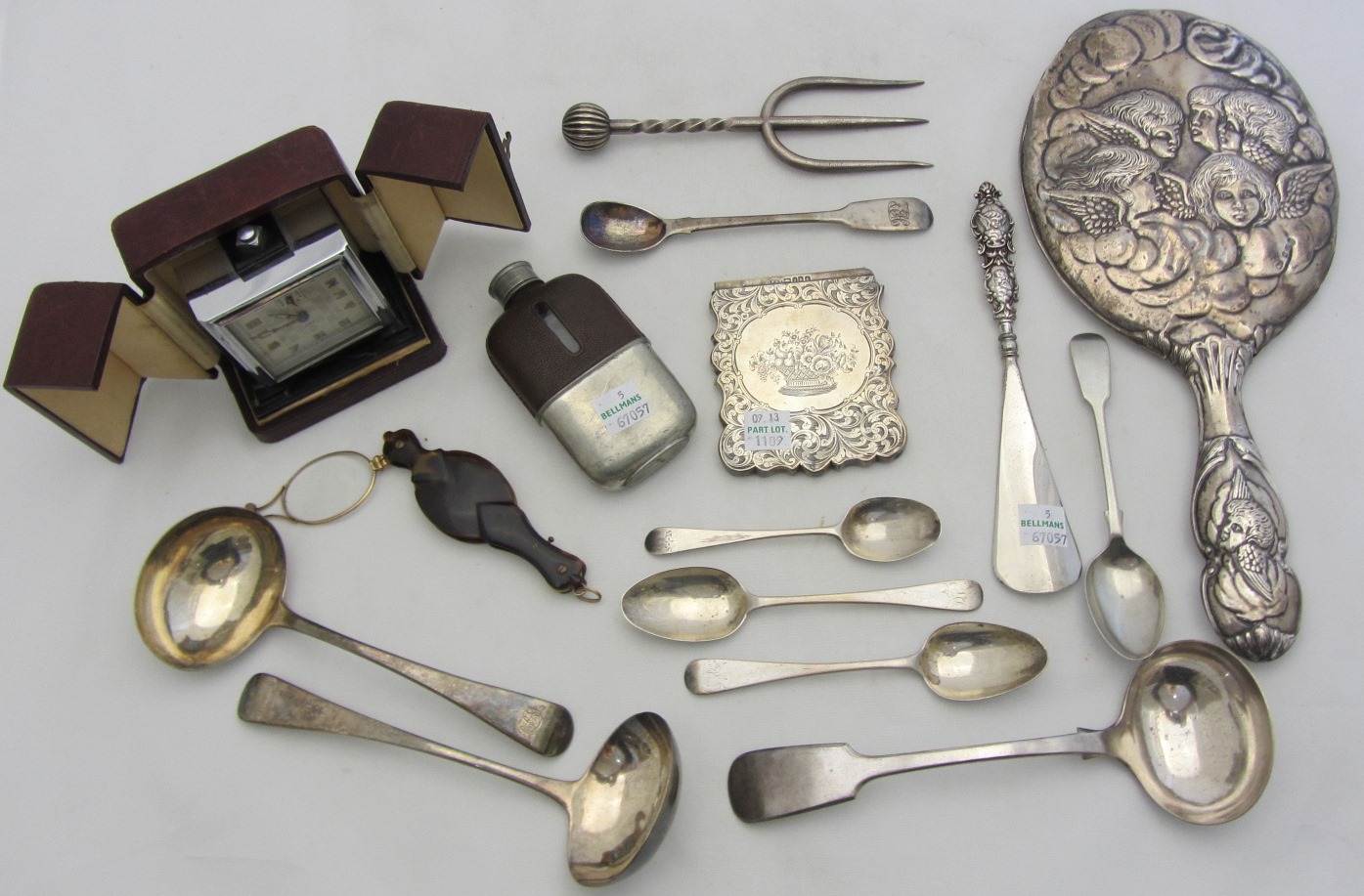 Appraisal: Silver and silver mounted wares comprising two sauce ladles four