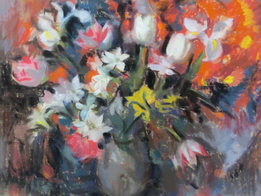 Appraisal: LENA ALEXANDER - MIXED FLOWERS IN A VASE Pastel signed