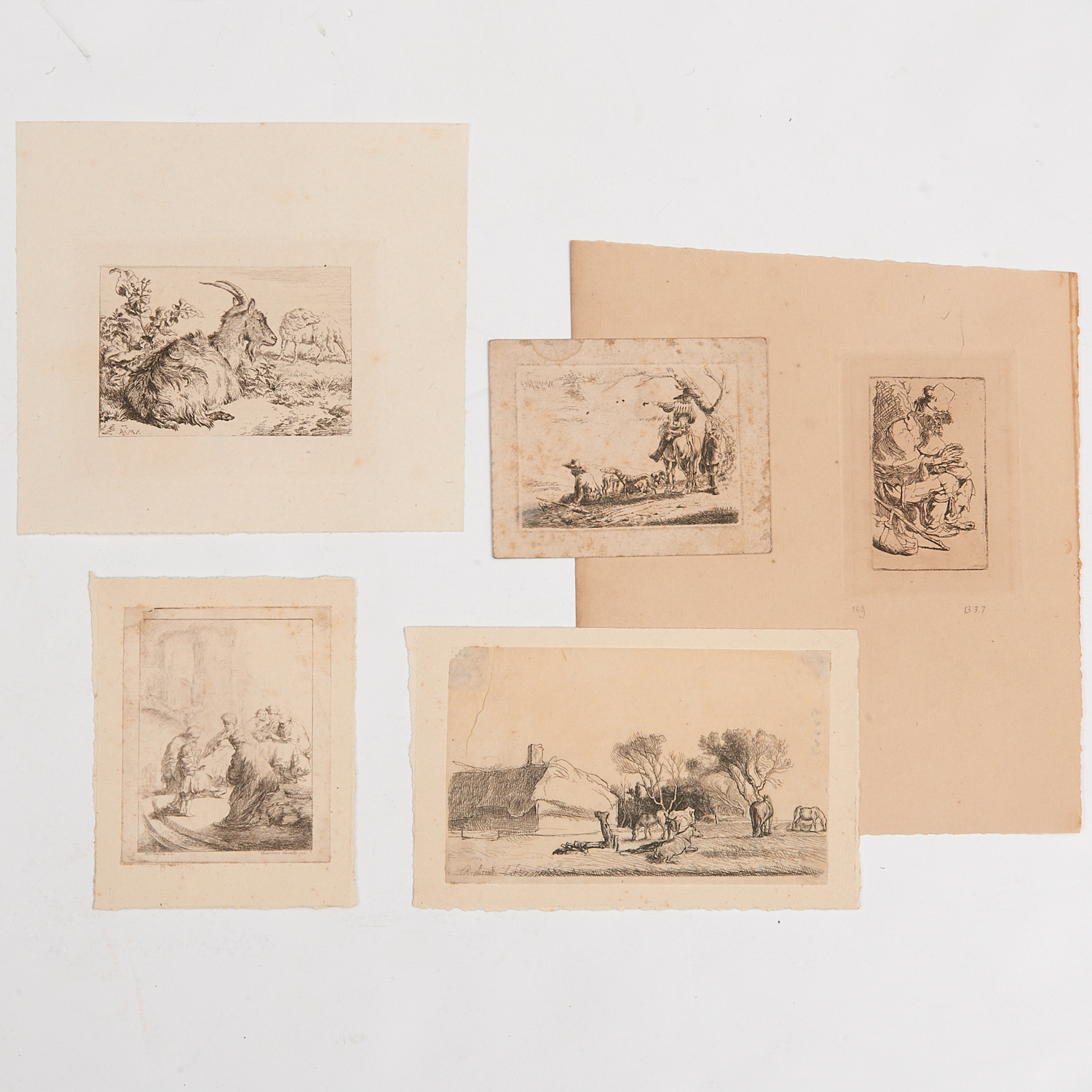 Appraisal: OLD MASTER ETCHINGS REMBRANDT VAN VELDE Includes Rembrandt Van Rijn