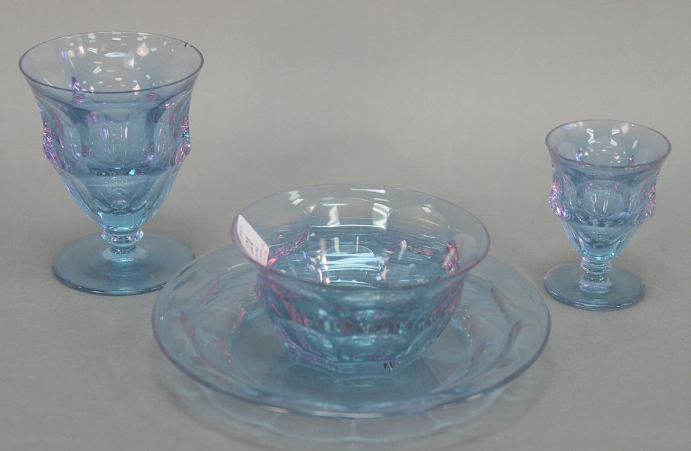 Appraisal: Thirty-seven pieces of Moser glass includes glassware compotes bowls dishes