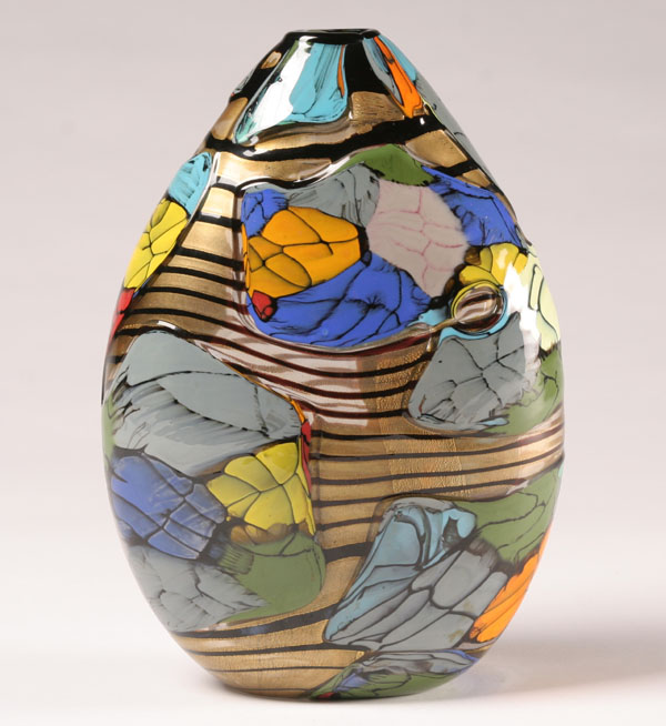 Appraisal: Vetreria Vittorio Ferro filigrana and murrine decorated vase engraved signature