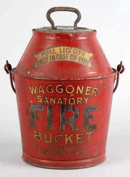 Appraisal: Waggoner Sanatory Advertising Fire Bucket Description Patented February in Chicago