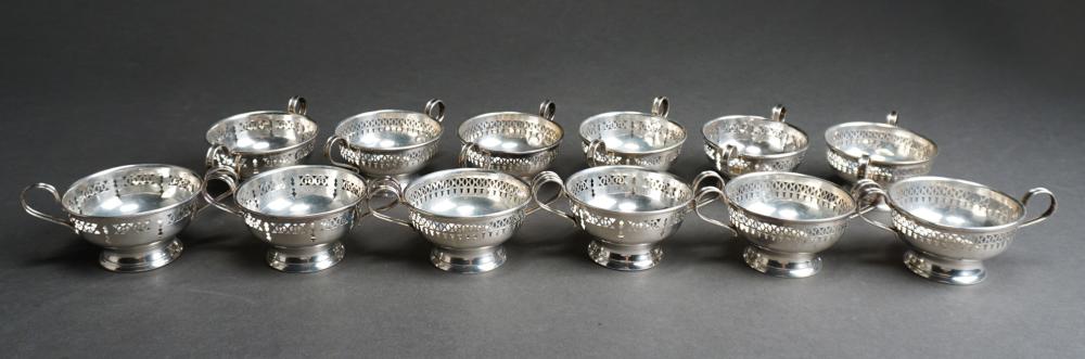 Appraisal: SET OF ELGIN SILVERSMITH CO STERLING SILVER TWO-HANDLED BOUILLON HOUSINGS