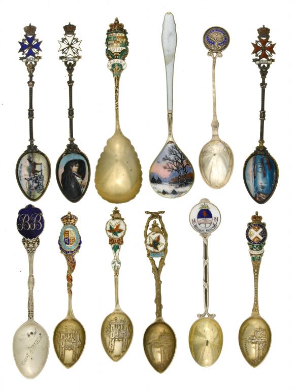 Appraisal: TWELVE ENGLISH AND FOREIGN SILVER AND SILVER GILT AND ENAMEL