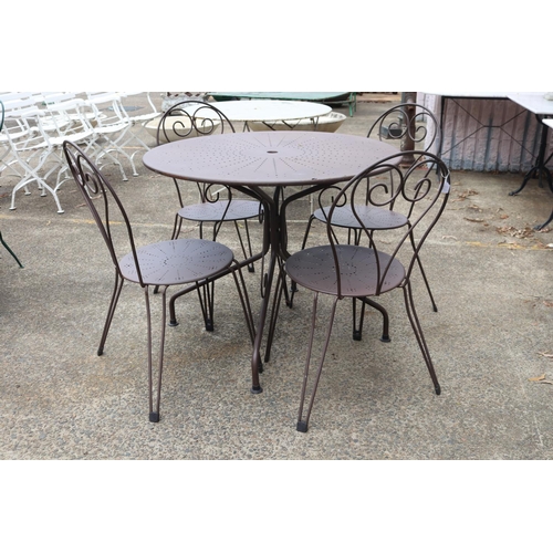 Appraisal: Vintage French metal five piece garden suite comprising of four