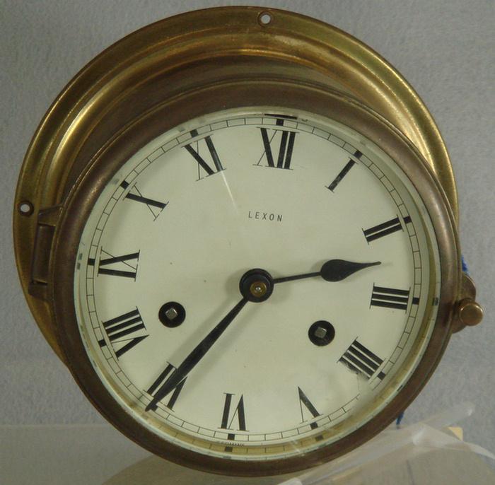 Appraisal: Lexon brass ships clock dial Schatz Sohne Germany Estimate -