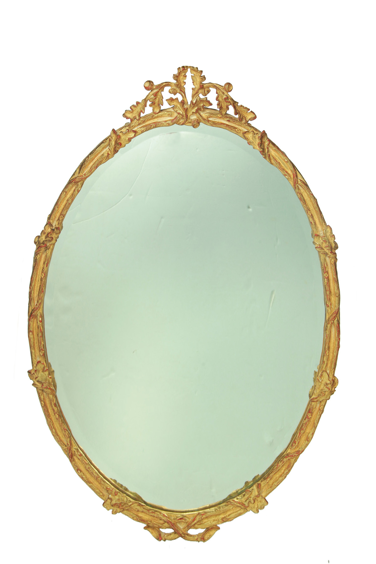 Appraisal: OVAL MIRROR IN A GILT FRAME American th quarter- th