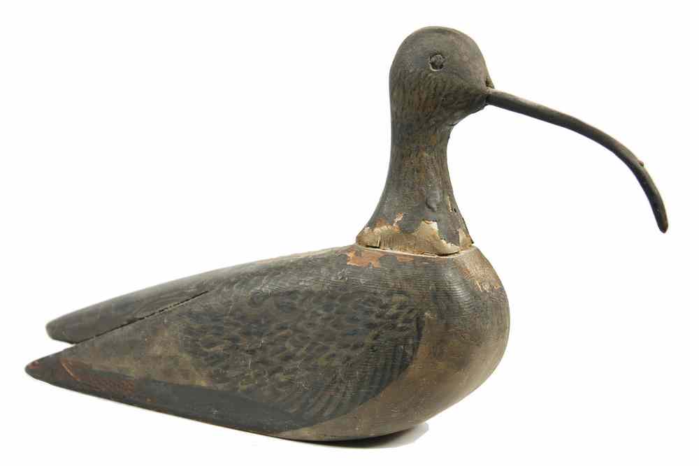 Appraisal: FOLK ART DECOY - Handcarved Curlew Decoy by Chief Eugene