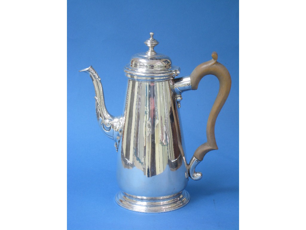 Appraisal: A George II Coffee Pot with domed lid having urn