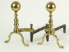 Appraisal: ANDIRONS - Pair of Victorian era Colonial style ball top