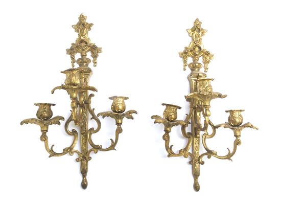 Appraisal: Sale Lot A Pair of Louis XVI Style Gilt Bronze