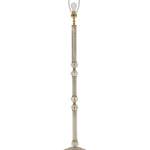 Appraisal: A Cased Cut Glass and Gilt Metal Floor Lamp th