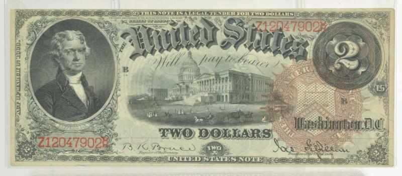 Appraisal: US Note Large Brown Seal Description Ch UNC