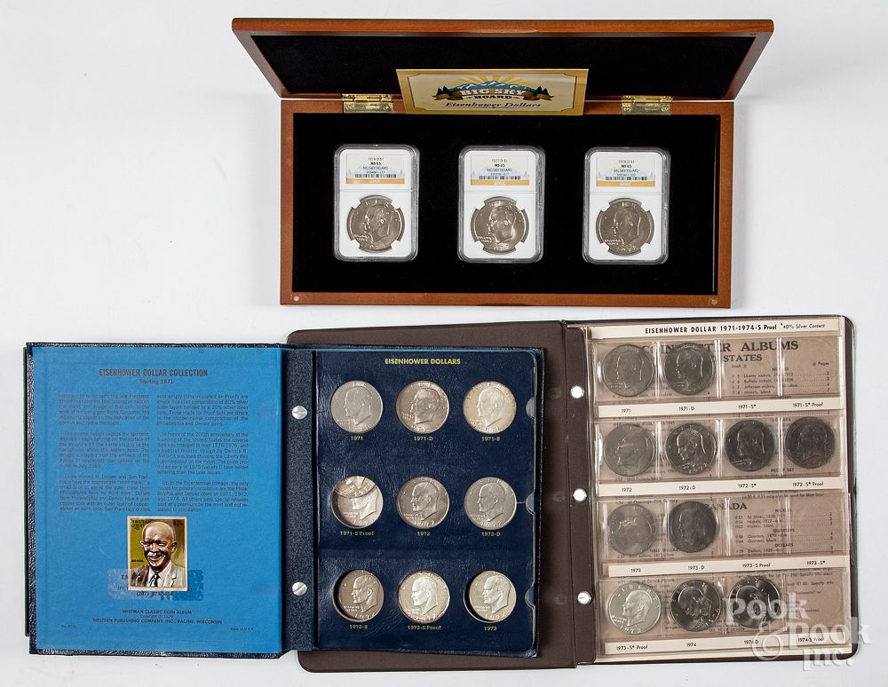 Appraisal: Forty-three Eisenhower silver dollars Forty-three Eisenhower silver dollars to include