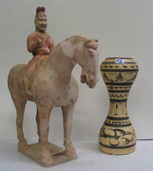 Appraisal: TANG STYLE POTTERY HORSE with traces of pigment height in