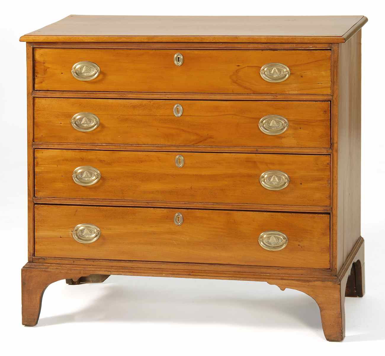 Appraisal: ANTIQUE AMERICAN CHIPPENDALE FOUR-DRAWER CHEST Late th CenturyIn hardwood with