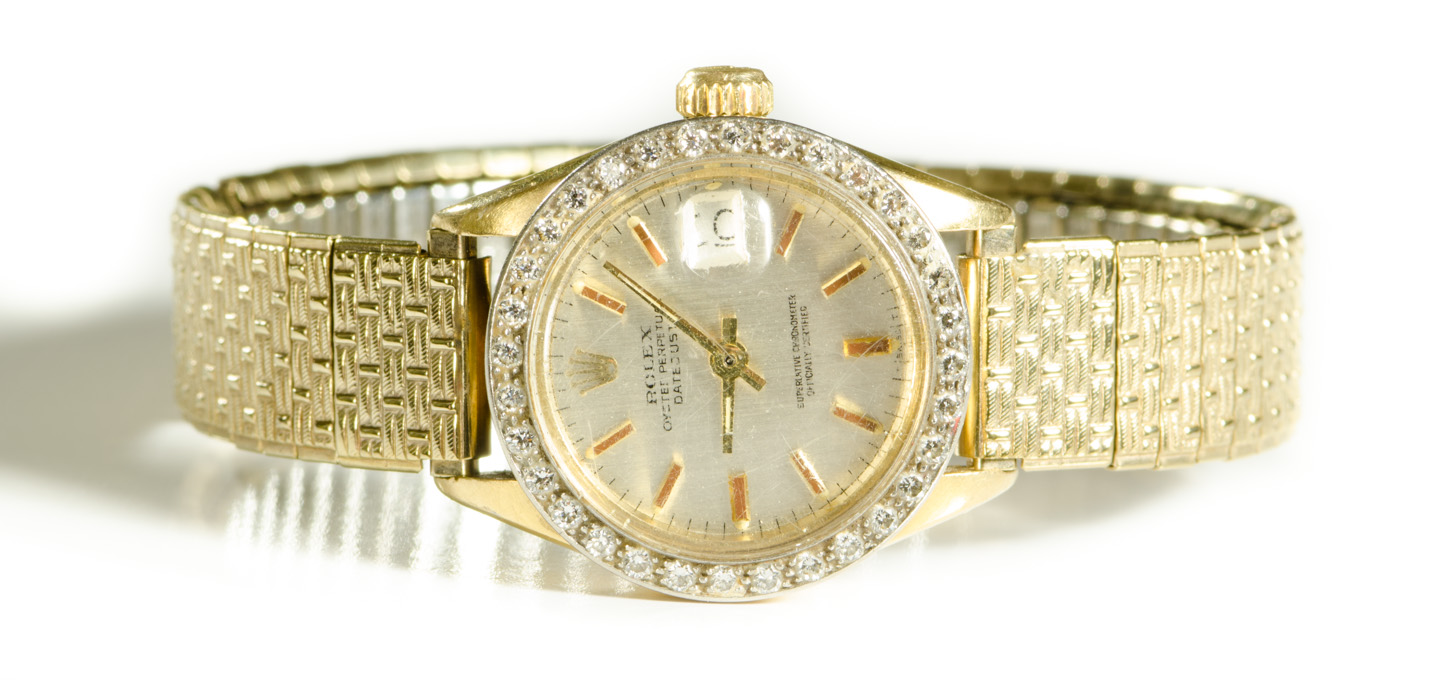 Appraisal: LADY'S ROLEX OYSTER PERPETUAL DIAMOND DATEJUST WRIST WATCH K gold