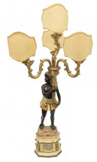 Appraisal: PARCEL GILT WOOD BLACKAMOOR FIGURAL TABLE LAMP Italian Blackamoor table