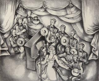 Appraisal: Print Sarah Berman Sarah Berman American - Vaudeville lithograph pencil