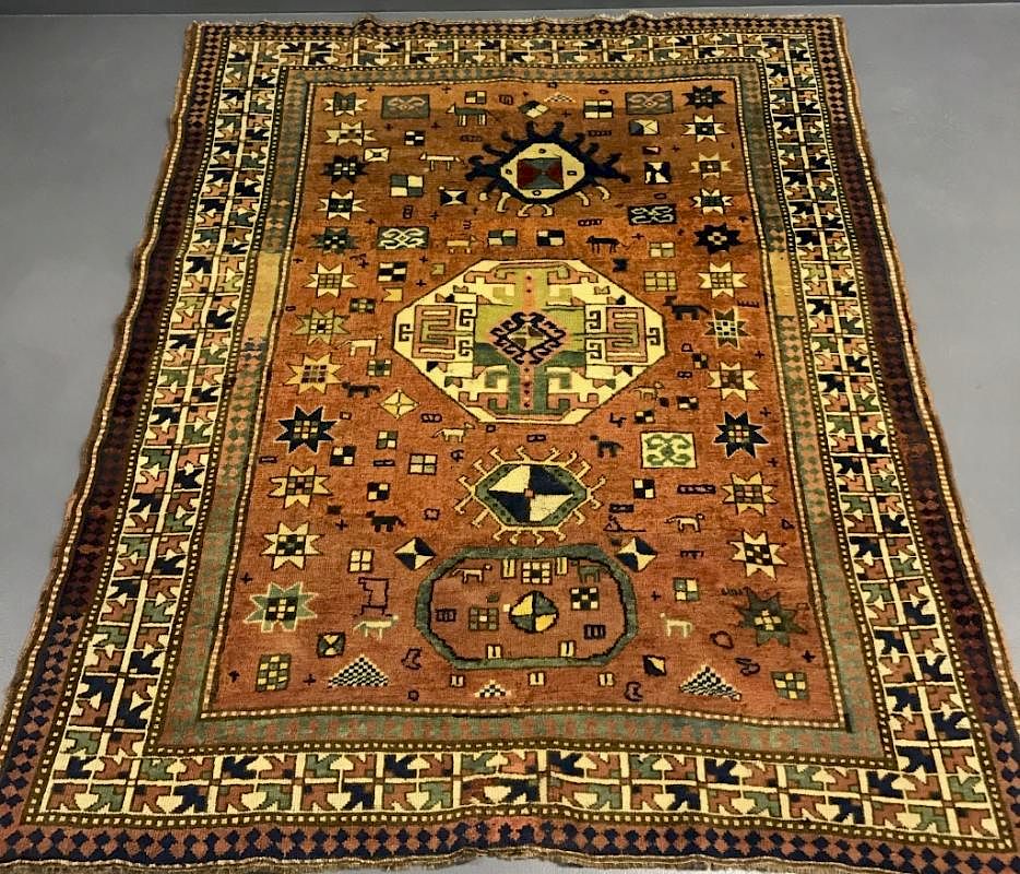 Appraisal: Kazak Center Hall Carpet Kazak center hall carpet late th