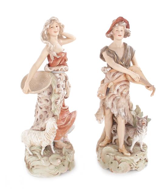 Appraisal: Pair Royal Dux ceramic figures circa - model nos and