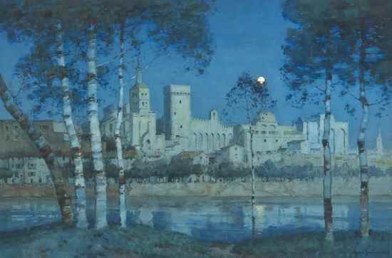 Appraisal: A Moulton Foweraker - The Papal Palace Avignon by moonlight