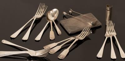 Appraisal: A matched set of Hanoverian pattern silver flatware various dates