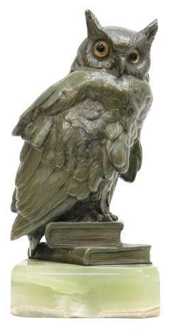 Appraisal: Cold-painted bronze sculpture likely Vienna Austria early th c owl