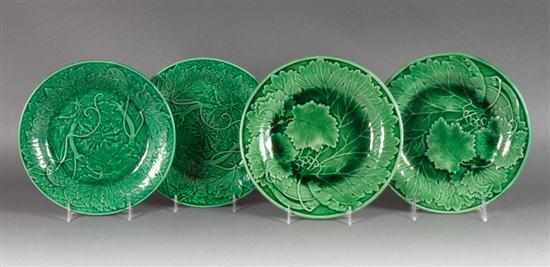 Appraisal: Pair of Wedgwood green majolica luncheon plates and a similar