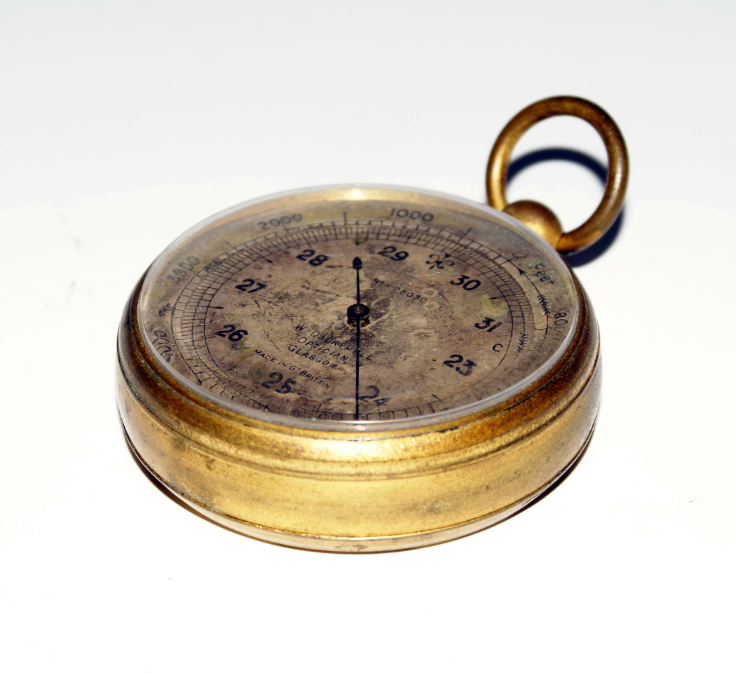 Appraisal: A late thC brass cased pocket barometer by W Dalrymple