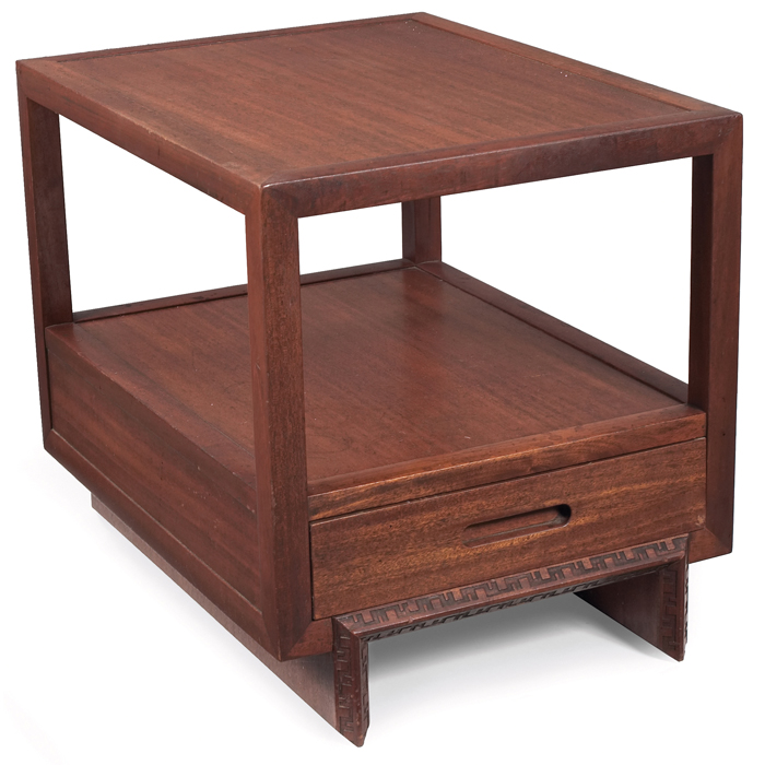 Appraisal: Frank Lloyd Wright side table manufactured by Heritage Henredon open