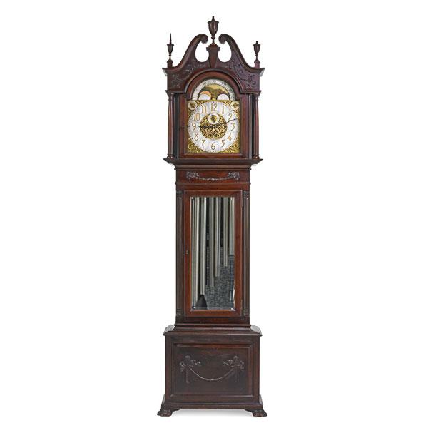 Appraisal: HOOVER SMITH TALL CASE CLOCK Mahogany case eight day time