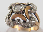 Appraisal: An carat gold rose cut diamond ring French control marks