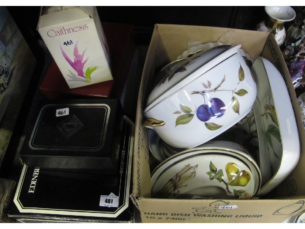 Appraisal: Boxed crystal and Royal Worcester Evesham tablewares