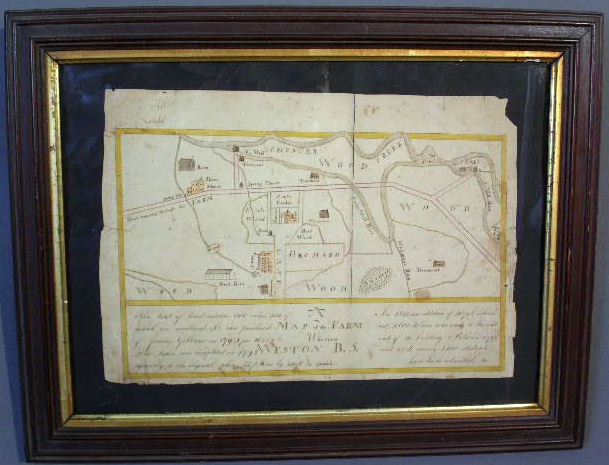 Appraisal: Framed hand-drawn map Chester Co PA of Weston B S