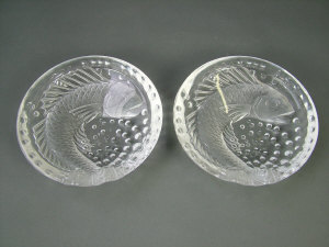 Appraisal: A pair of modern Lalique clear and frosted moulded glass