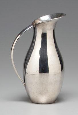 Appraisal: Danish style sterling water pitcher pear shape with sloping handle